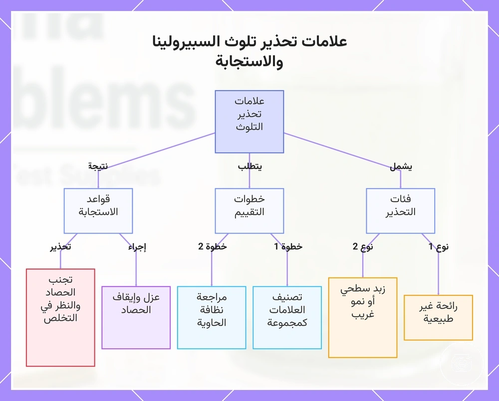 علامات تحذير تلوث السبيرولينا والاستجابة