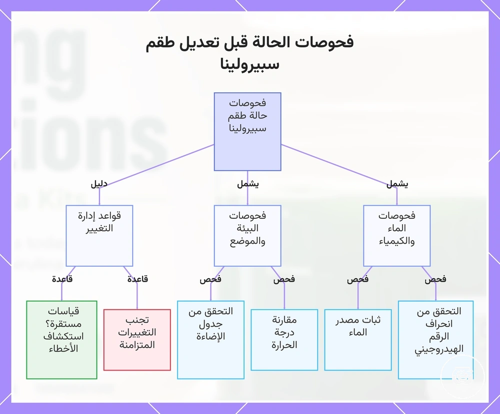 فحوصات الحالة قبل تعديل طقم سبيرولينا