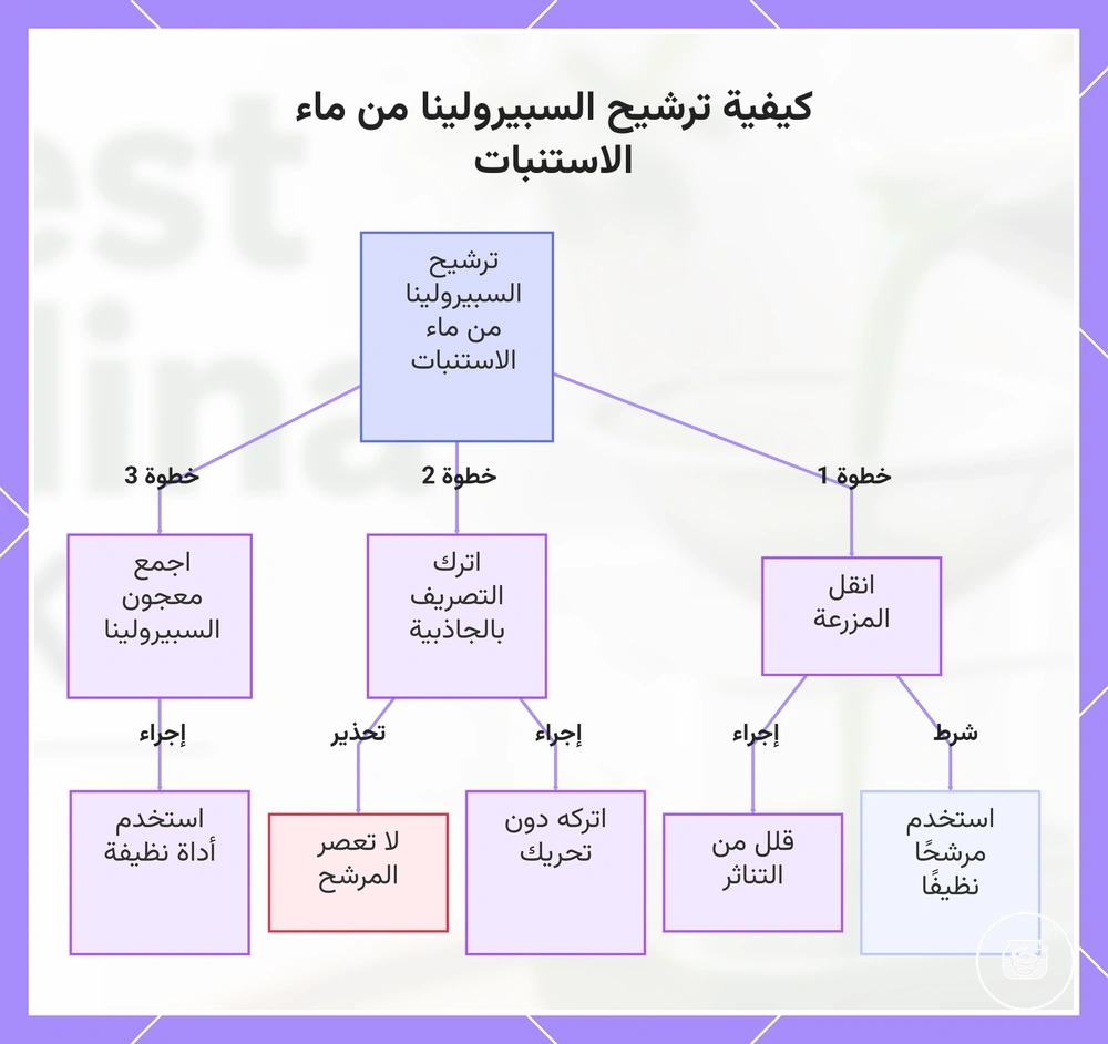كيفية ترشيح السبيرولينا من ماء الاستنبات