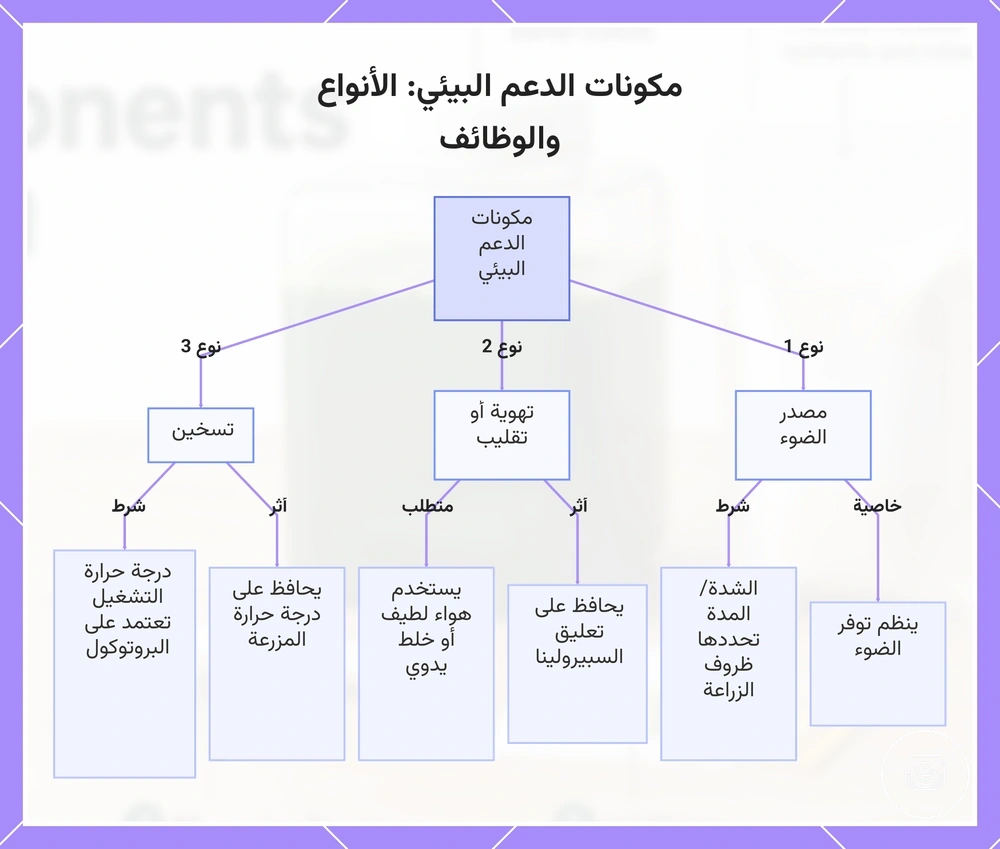 مكونات الدعم البيئي: الأنواع والوظائف