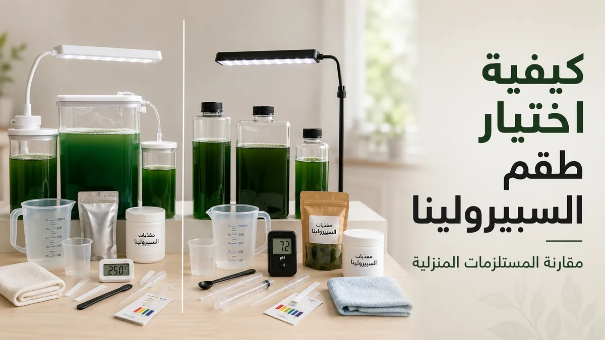 مقارنة مستلزمات أطقم زراعة السبيرولينا لاختيار طقم منزلي مناسب