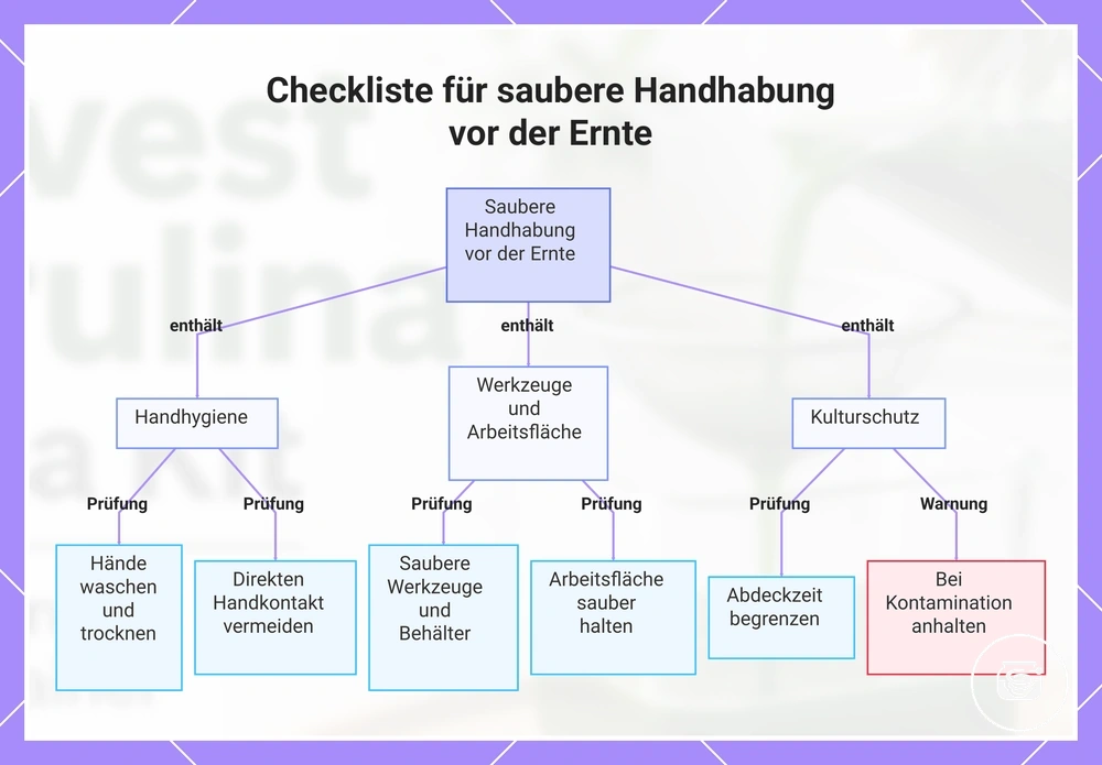 Checkliste für saubere Handhabung vor der Ernte