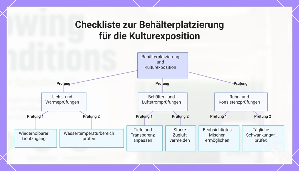 Checkliste zur Behälterplatzierung für die Kulturexposition