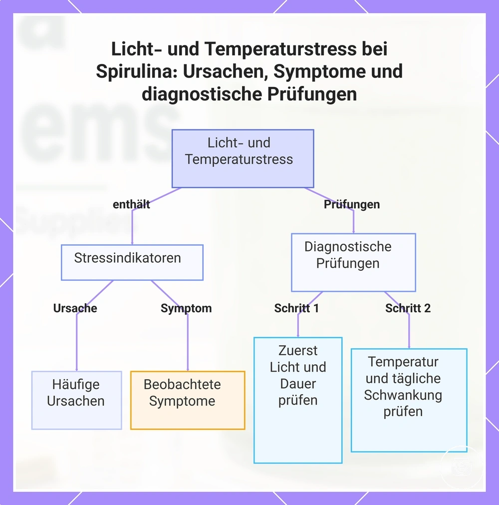 Licht- und Temperaturstress bei Spirulina: Ursachen, Symptome und diagnostische Prüfungen