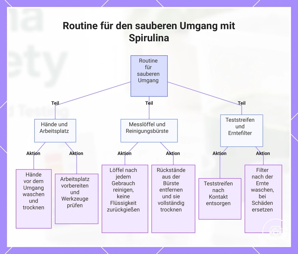Routine für den sauberen Umgang mit Spirulina