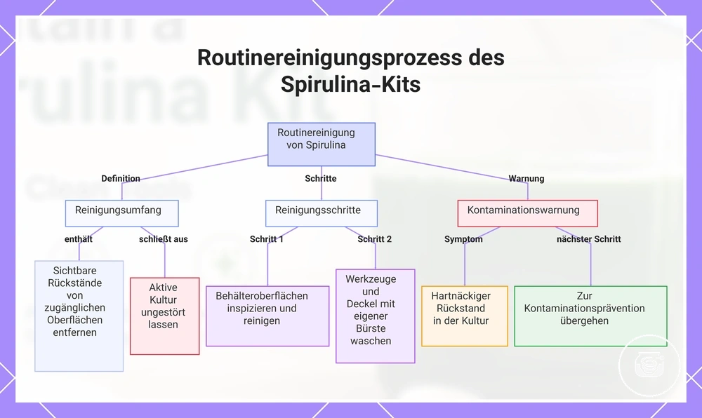 Routinereinigungsprozess des Spirulina-Kits