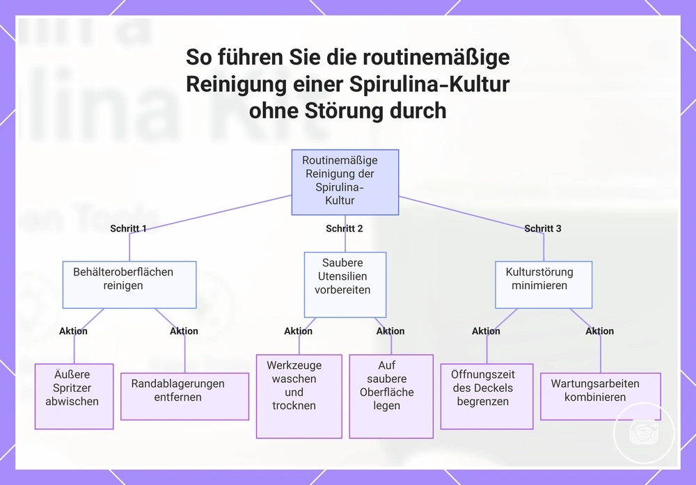 So führen Sie die routinemäßige Reinigung einer Spirulina-Kultur ohne Störung durch