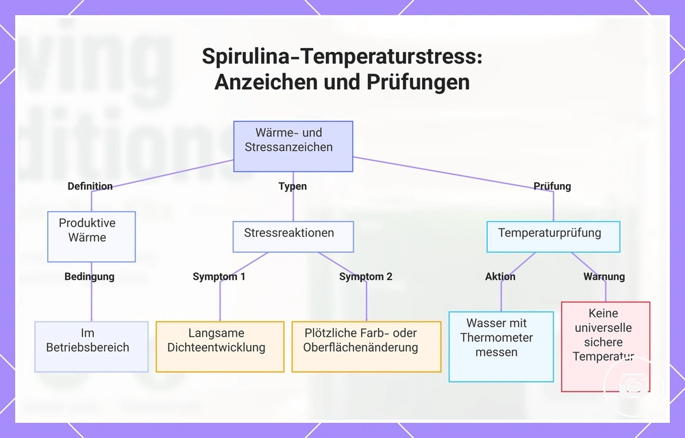 Spirulina-Temperaturstress: Anzeichen und Prüfungen