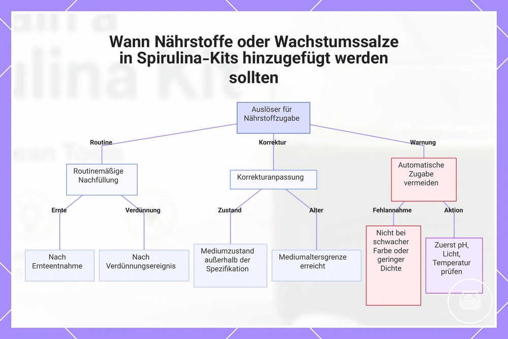 Wann Nährstoffe oder Wachstumssalze in Spirulina-Kits hinzugefügt werden sollten