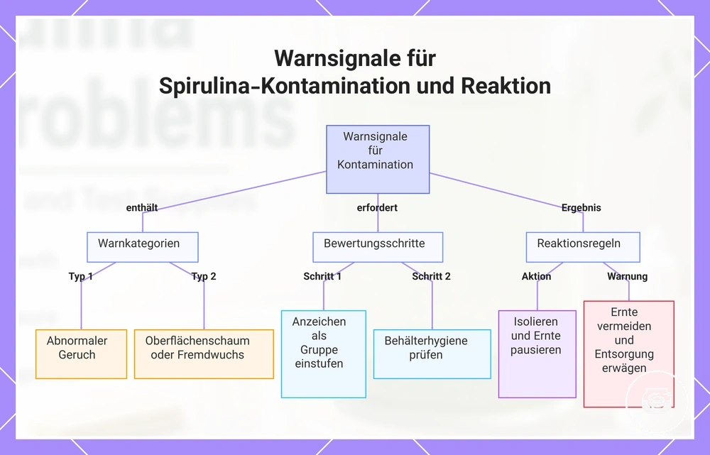 Warnsignale für Spirulina-Kontamination und Reaktion