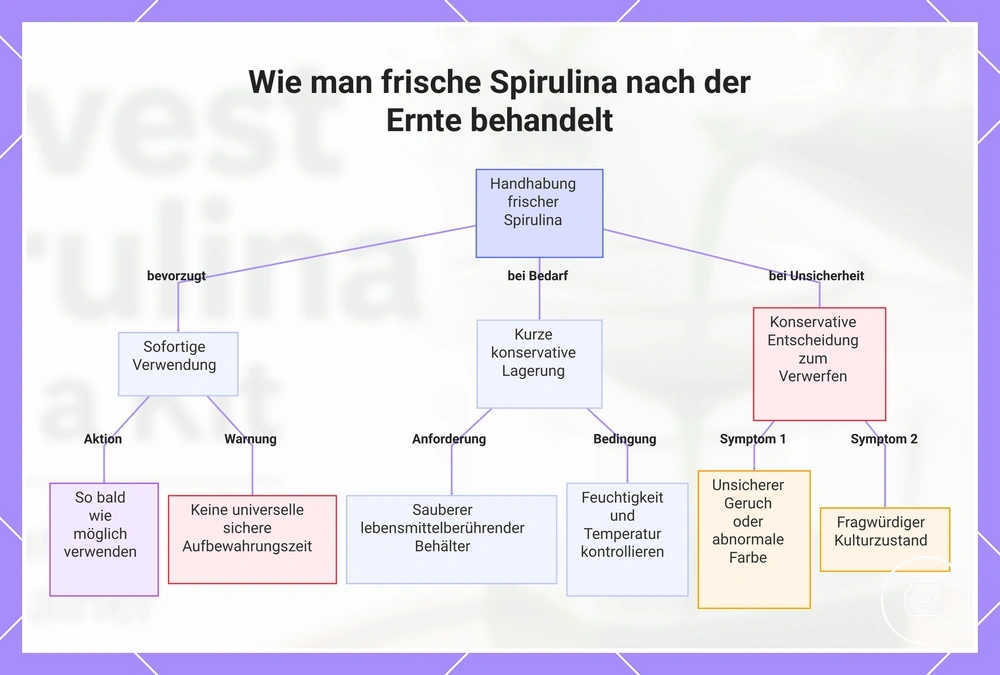 Wie man frische Spirulina nach der Ernte behandelt