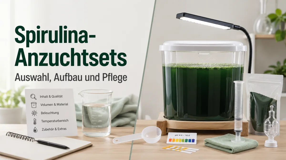Spirulina-Anzuchtset für zu Hause mit Kulturbehälter, Beleuchtung und grundlegenden Anzuchtmaterialien