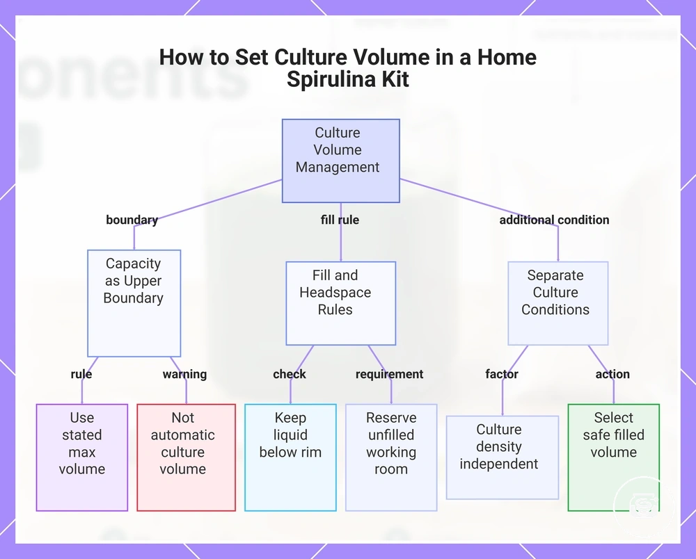 How to Set Culture Volume in a Home Spirulina Kit