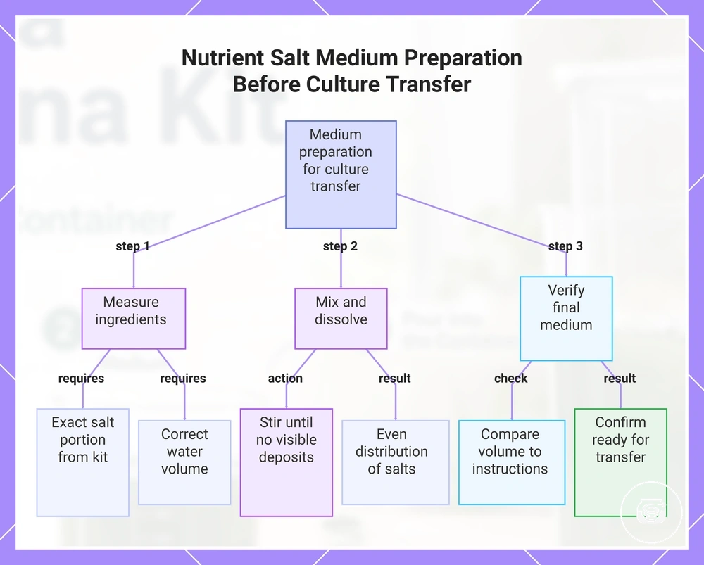 Nutrient Salt Medium Preparation Before Culture Transfer