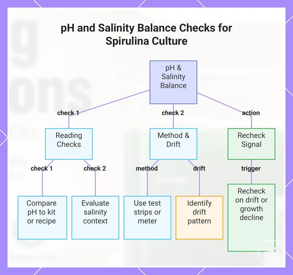 pH and Salinity Balance Checks for Spirulina Culture
