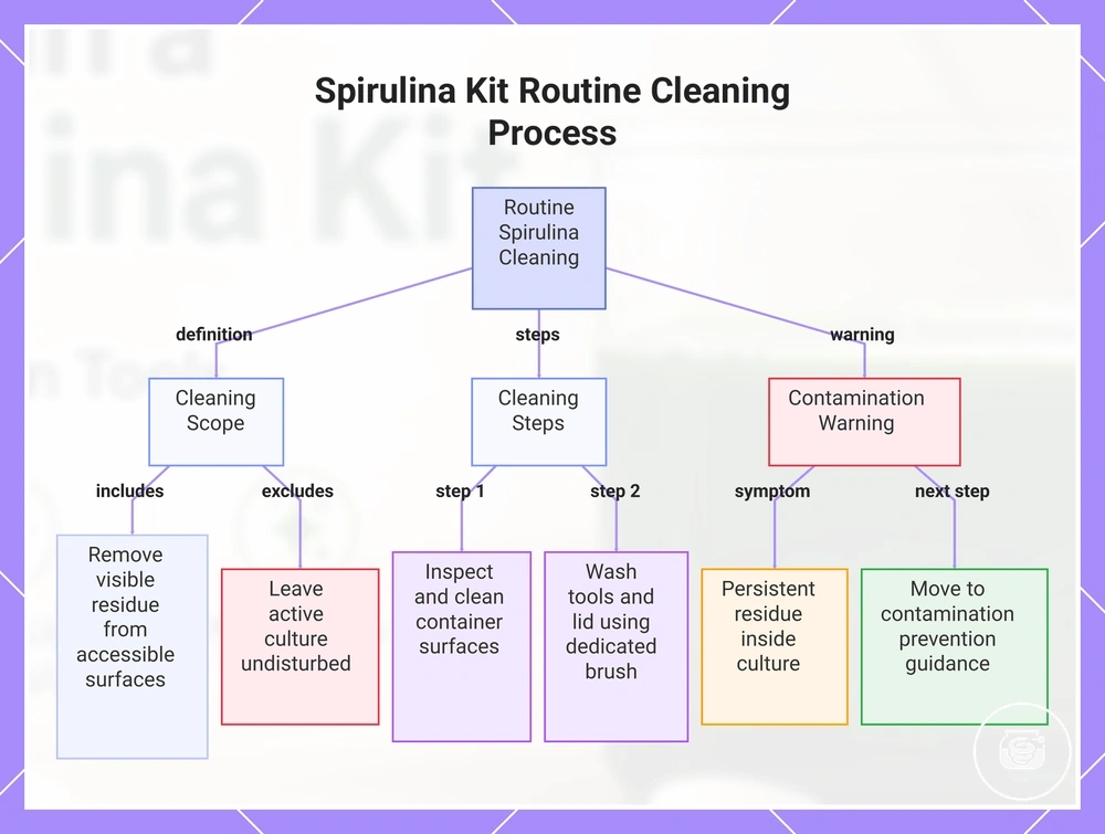 Spirulina Kit Routine Cleaning Process