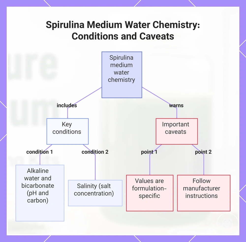 Spirulina Medium Water Chemistry: Conditions and Caveats