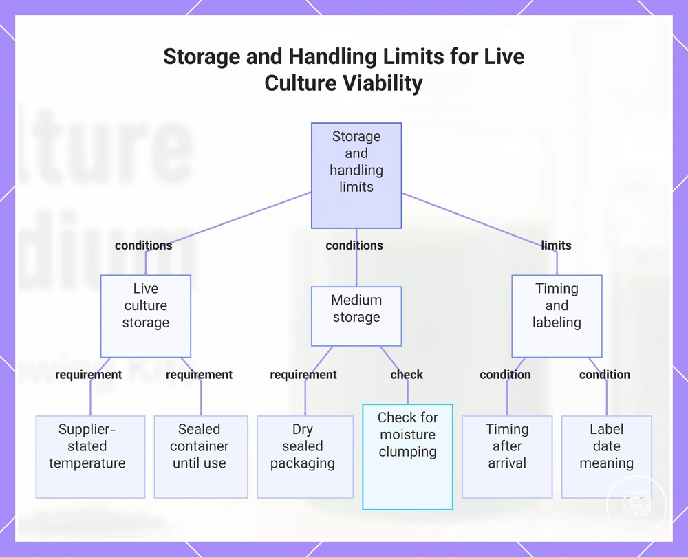 Storage and Handling Limits for Live Culture Viability