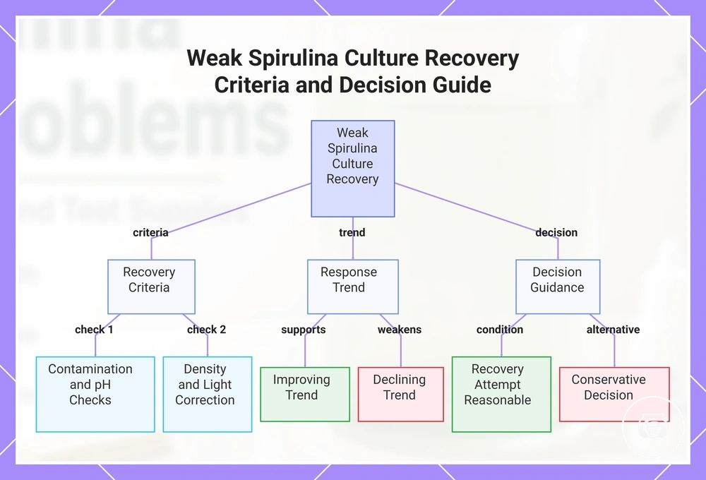 Weak Spirulina Culture Recovery Criteria and Decision Guide