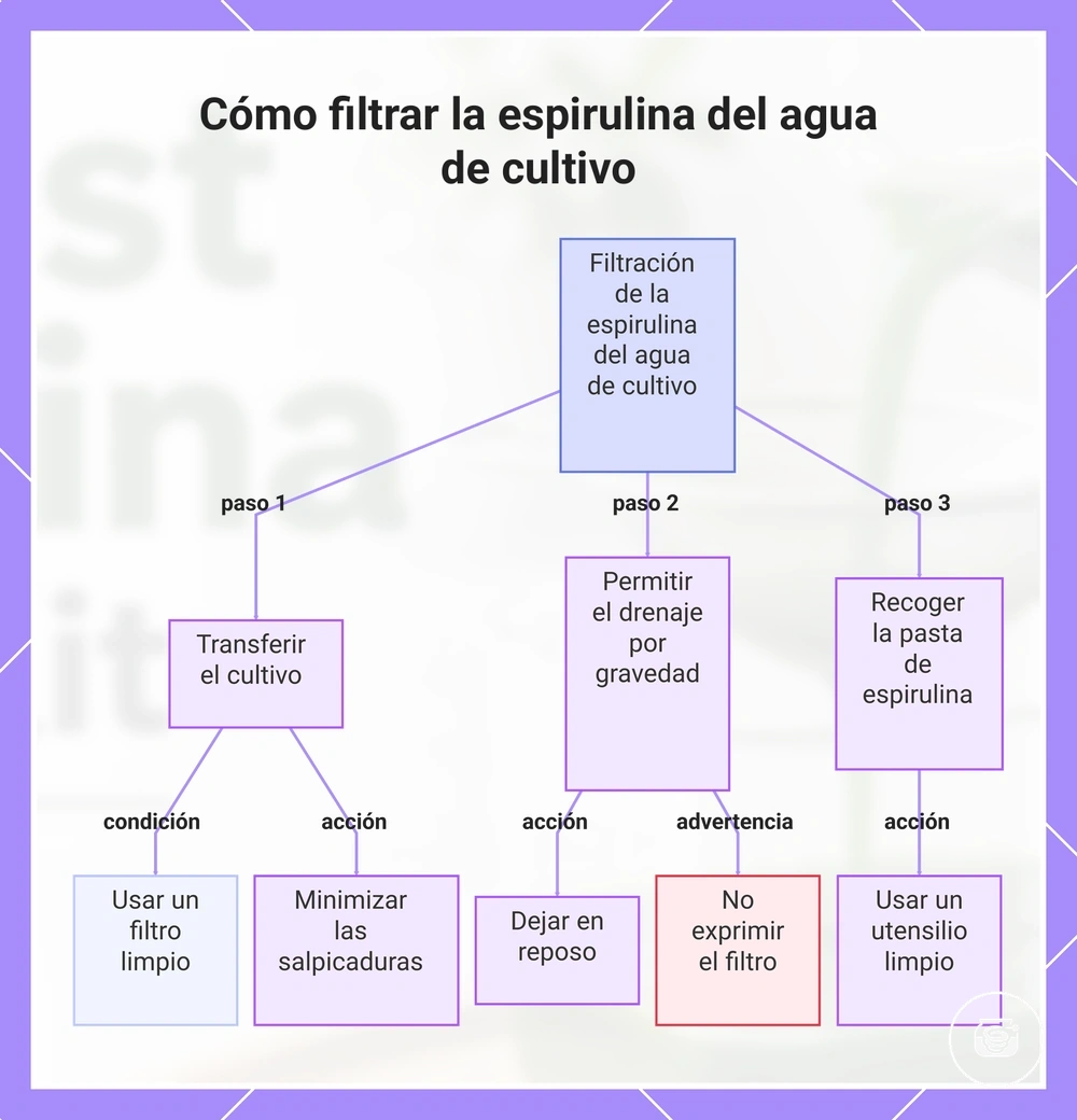 Cómo filtrar la espirulina del agua de cultivo