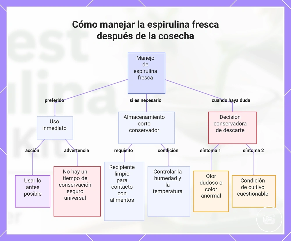 Cómo manejar la espirulina fresca después de la cosecha