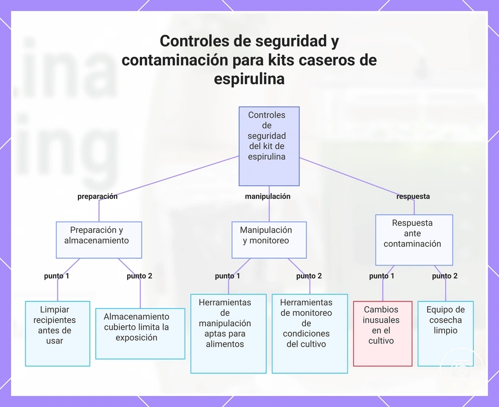 Controles de seguridad y contaminación para kits caseros de espirulina