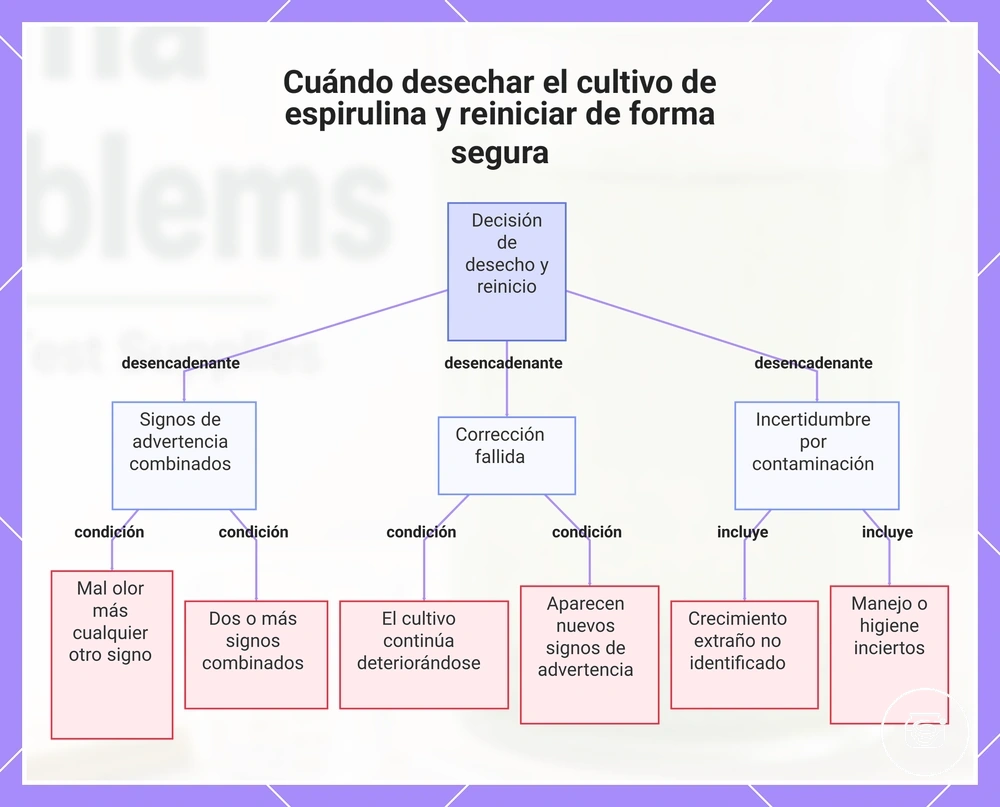 Cuándo desechar el cultivo de espirulina y reiniciar de forma segura