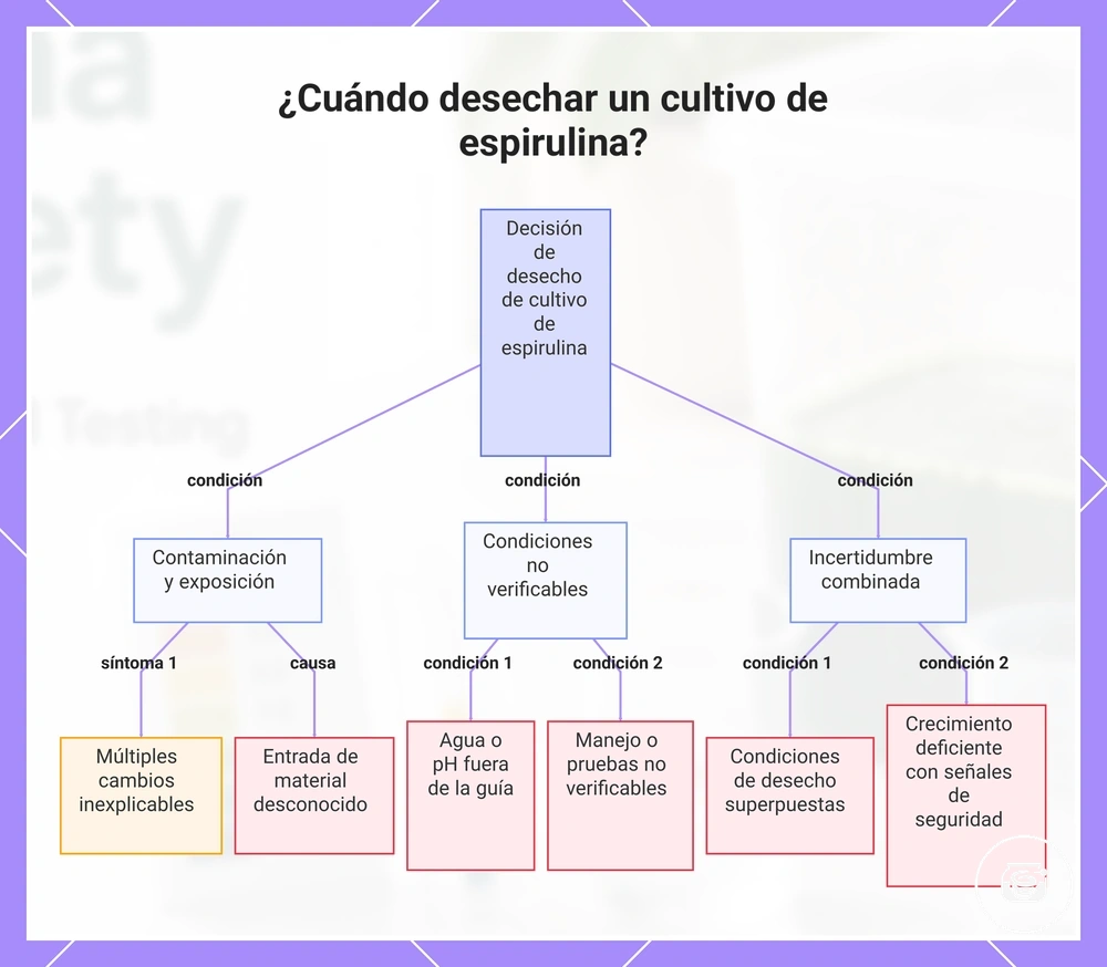 ¿Cuándo desechar un cultivo de espirulina?