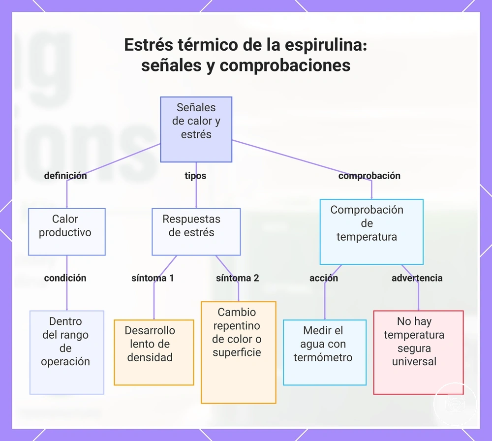 Estrés térmico de la espirulina: señales y comprobaciones