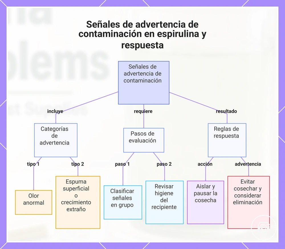 Señales de advertencia de contaminación en espirulina y respuesta
