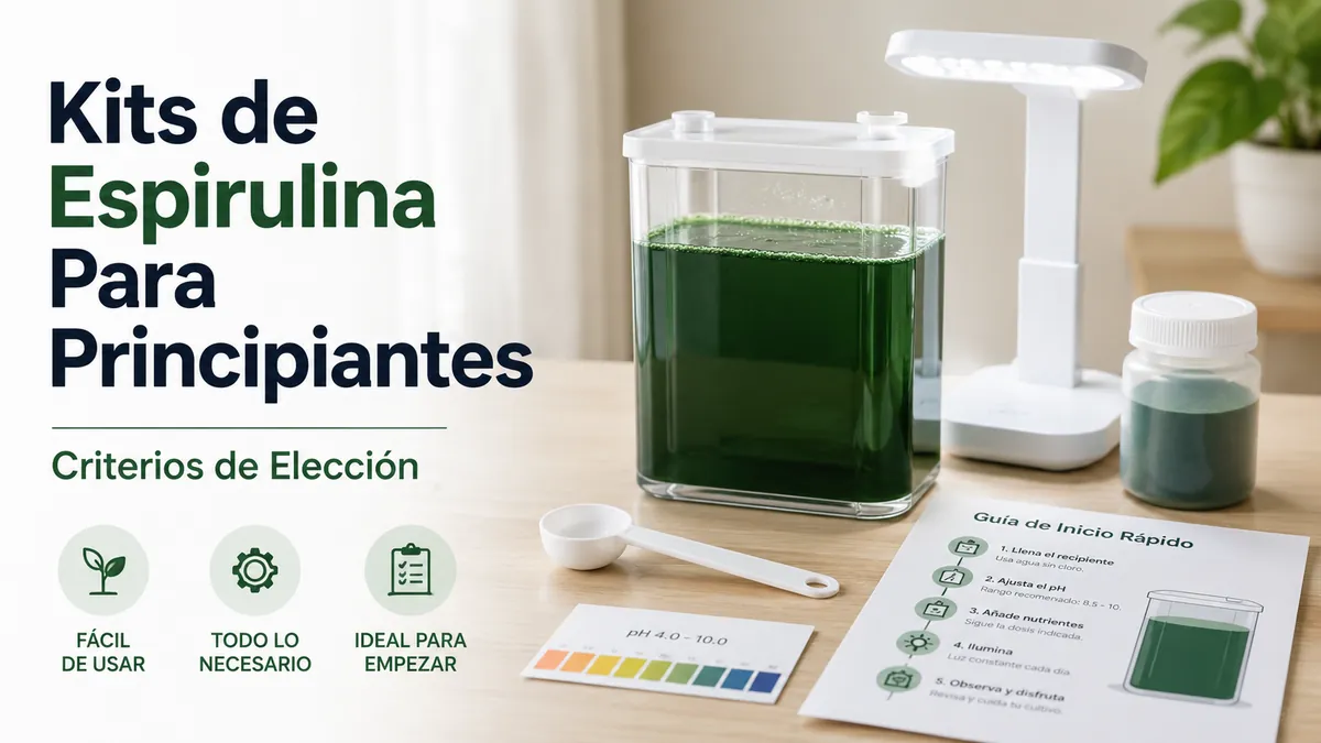 Kit de cultivo de espirulina para principiantes con instrucciones sencillas y suministros iniciales