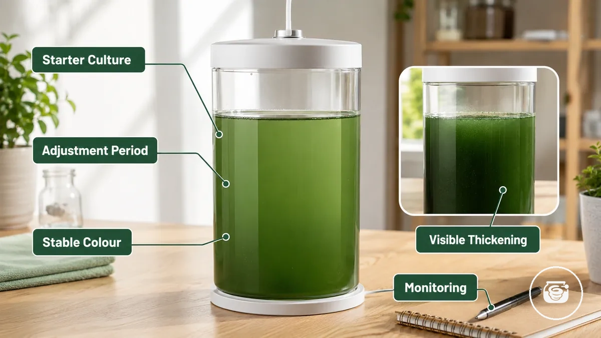 Adaptation de la culture starter dans un kit de culture de spiruline domestique