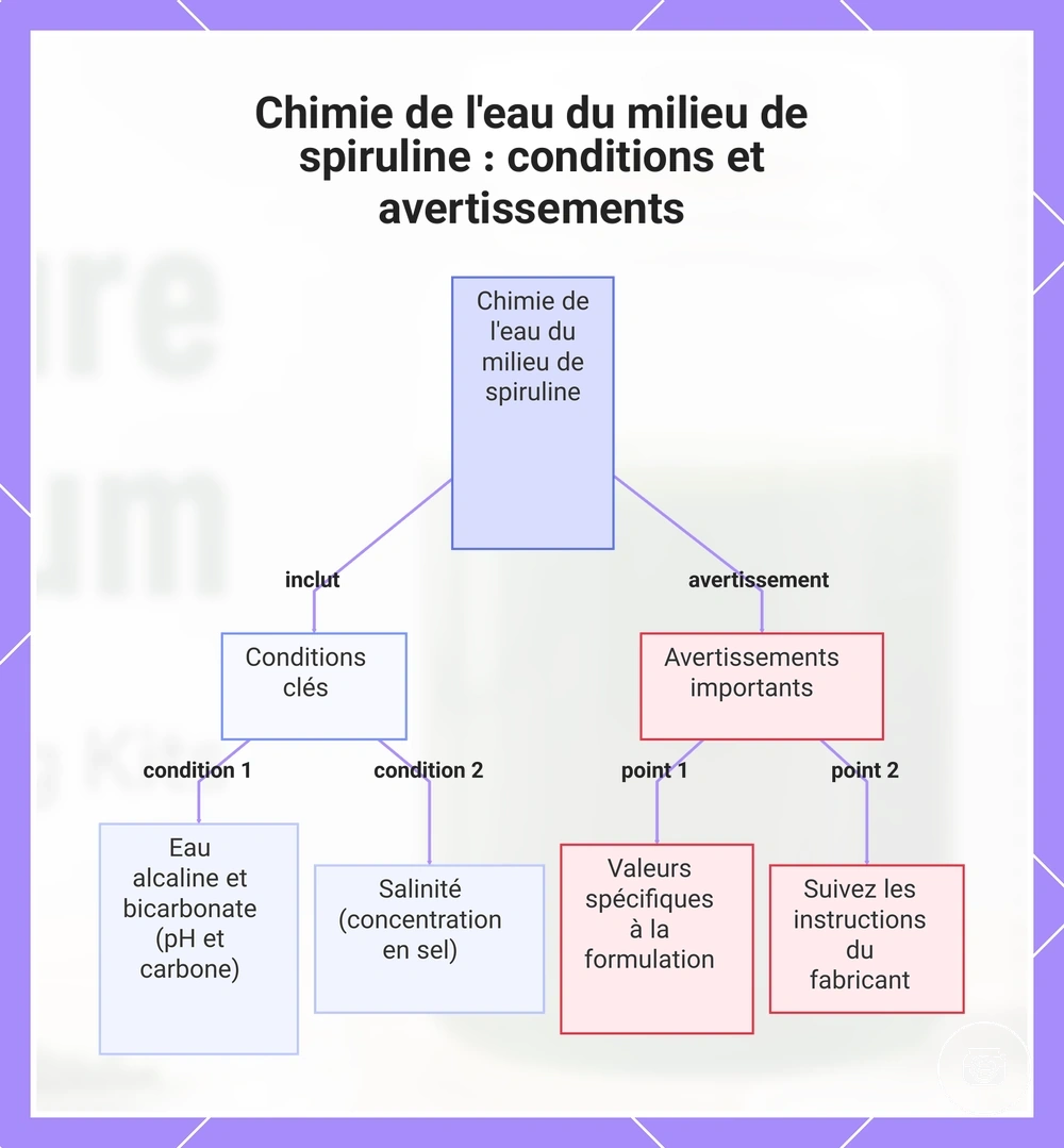Chimie de l'eau du milieu de spiruline : conditions et avertissements