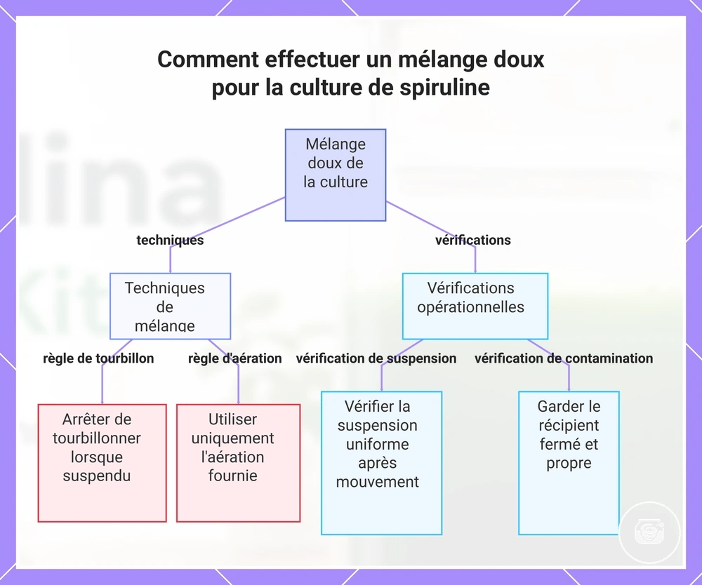 Comment effectuer un mélange doux pour la culture de spiruline