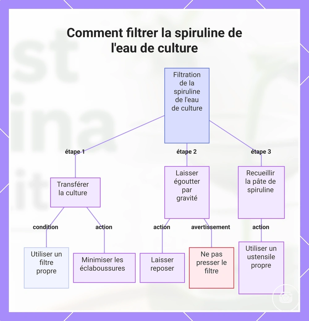 Comment filtrer la spiruline de l'eau de culture