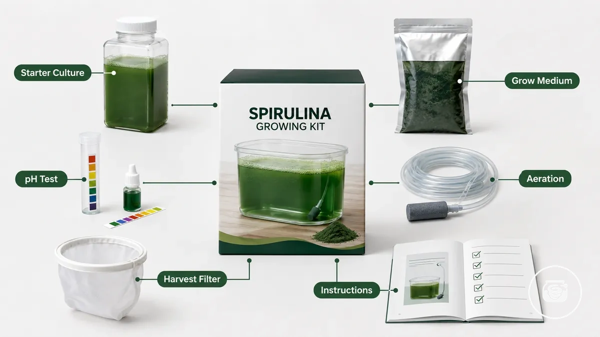 Composants minimum kit spiruline