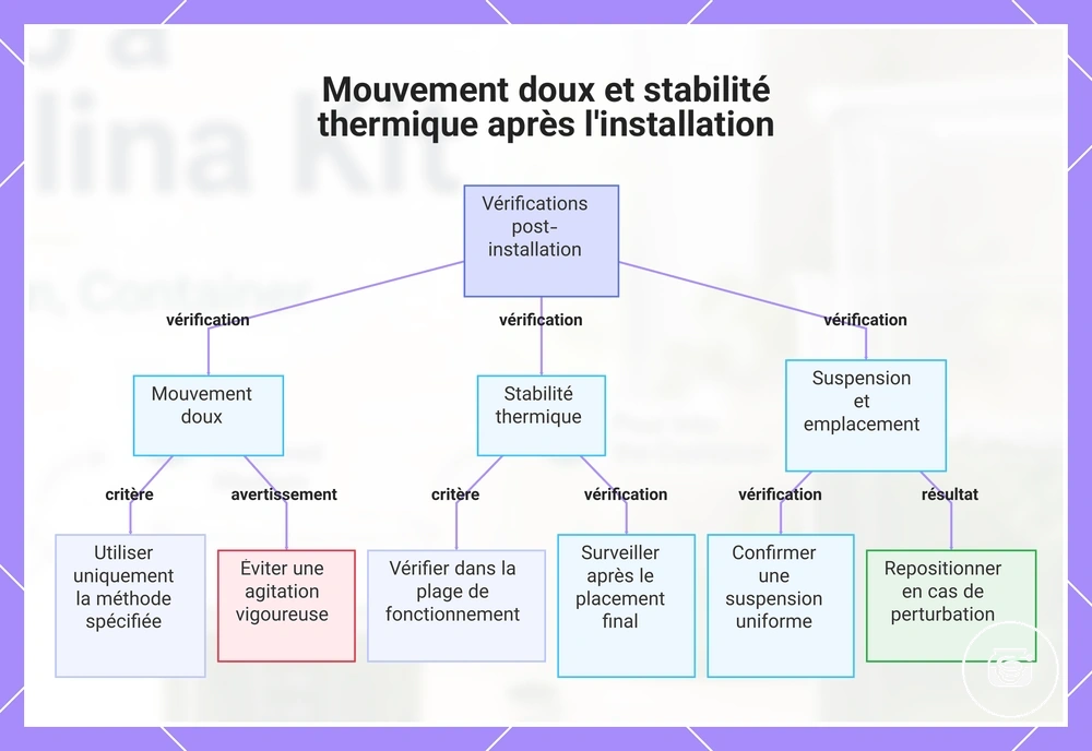 Mouvement doux et stabilité thermique après l'installation