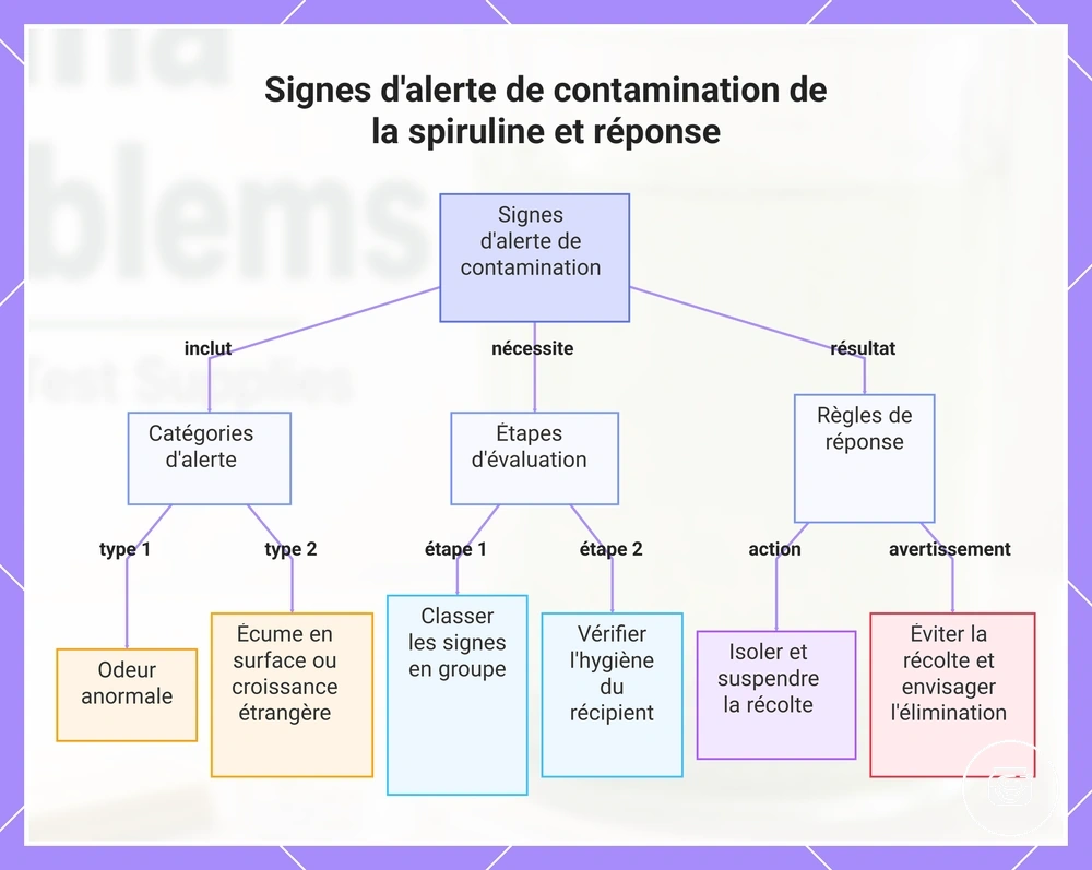 Signes d'alerte de contamination de la spiruline et réponse