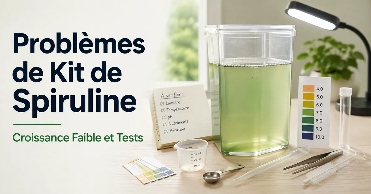 Diagnostic d’un kit de culture de spiruline présentant une faible croissance avec du matériel de test