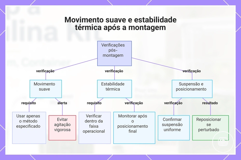 Movimento suave e estabilidade térmica após a montagem
