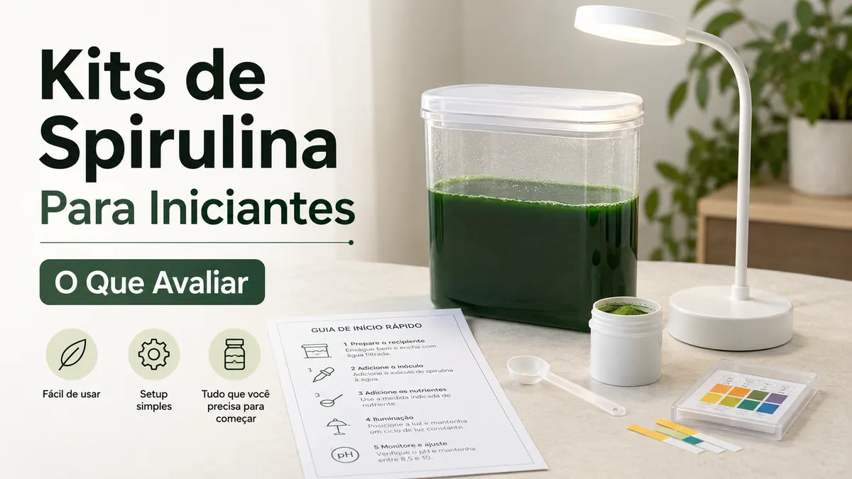 Kit de cultivo de spirulina para iniciantes com instruções simples e materiais iniciais