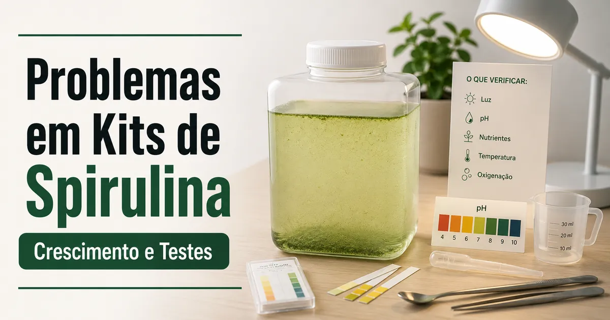 Avaliação de um kit de cultivo de spirulina com crescimento fraco e materiais de teste