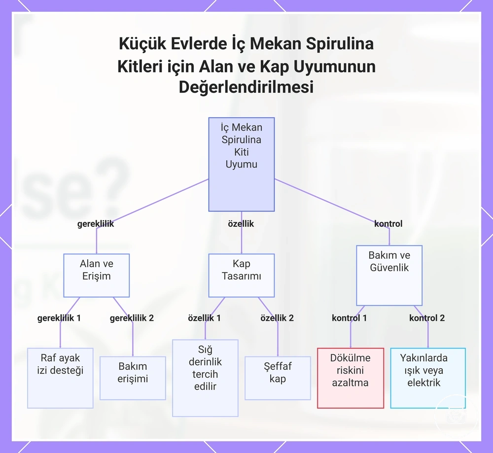 Küçük Evlerde İç Mekan Spirulina Kitleri için Alan ve Kap Uyumunun Değerlendirilmesi