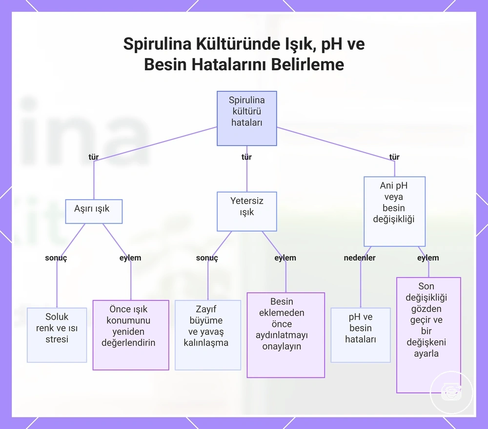 Spirulina Kültüründe Işık, pH ve Besin Hatalarını Belirleme