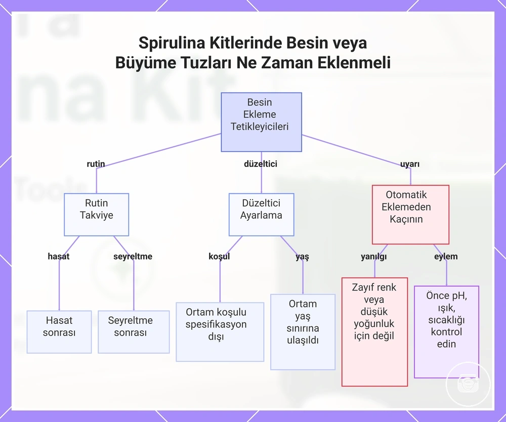 Spirulina Kitlerinde Besin veya Büyüme Tuzları Ne Zaman Eklenmeli