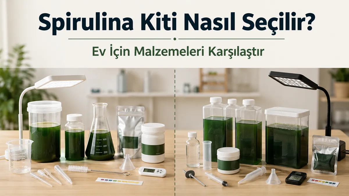 Ev kullanımı için uygun spirulina yetiştirme kitini seçmeye yönelik malzeme karşılaştırması