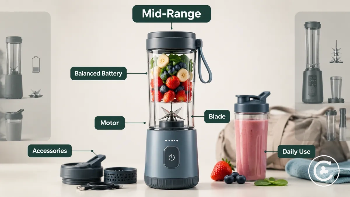 Blender sans fil de milieu de gamme avec des fonctionnalités équilibrées pour un usage régulier
