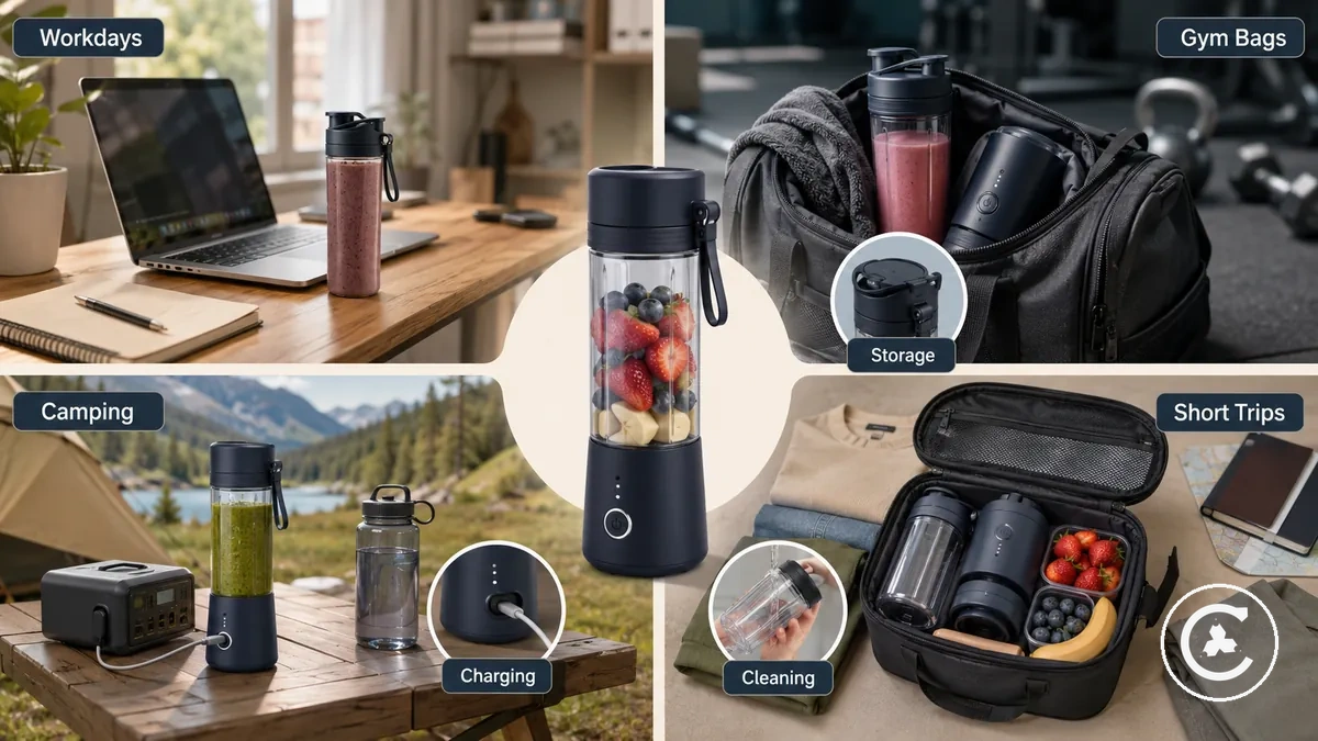 Cas d usage d un blender sans fil pour le travail la salle de sport le camping et les courts séjours