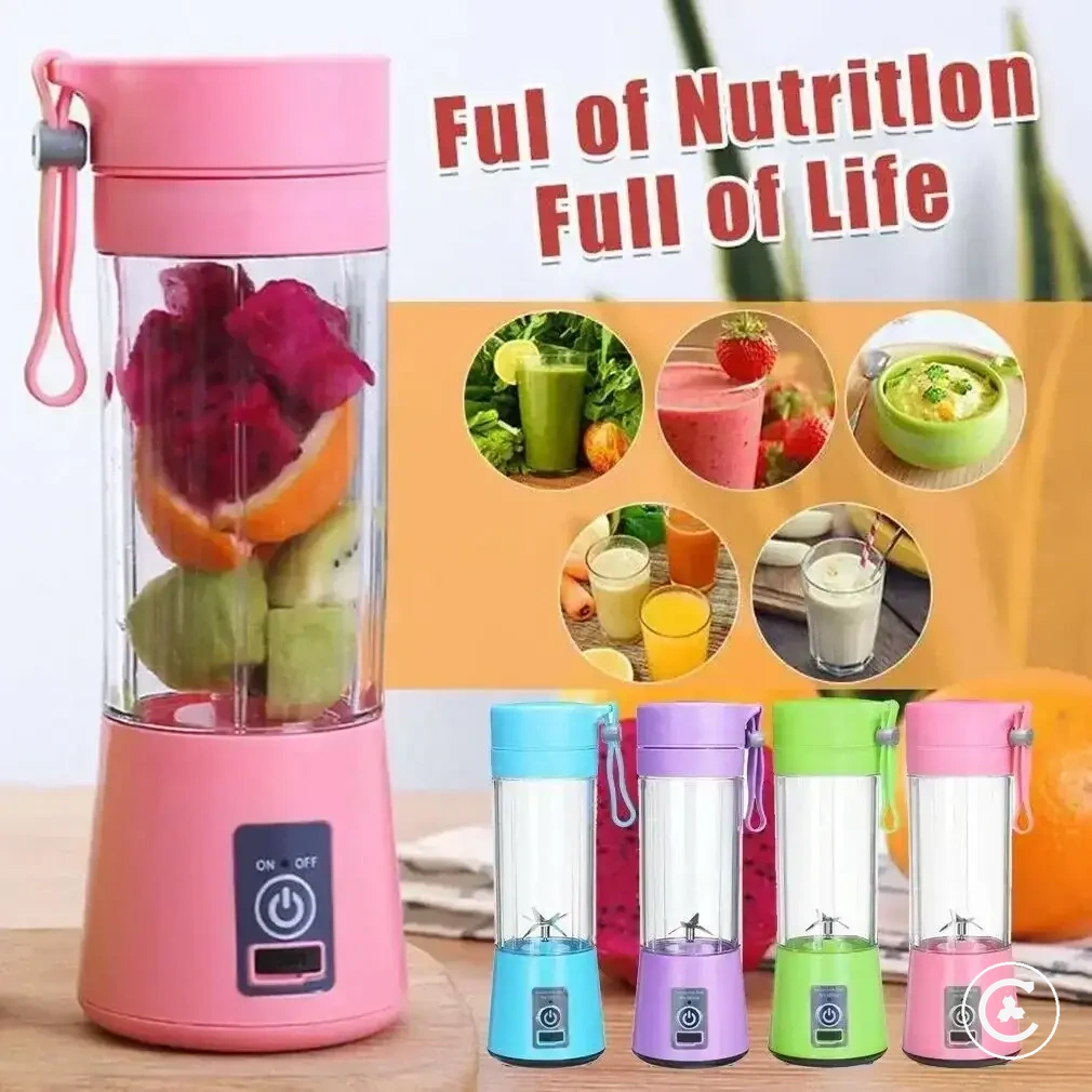 Mini espremedor elétrico portátil com carregamento USB e copo para smoothies