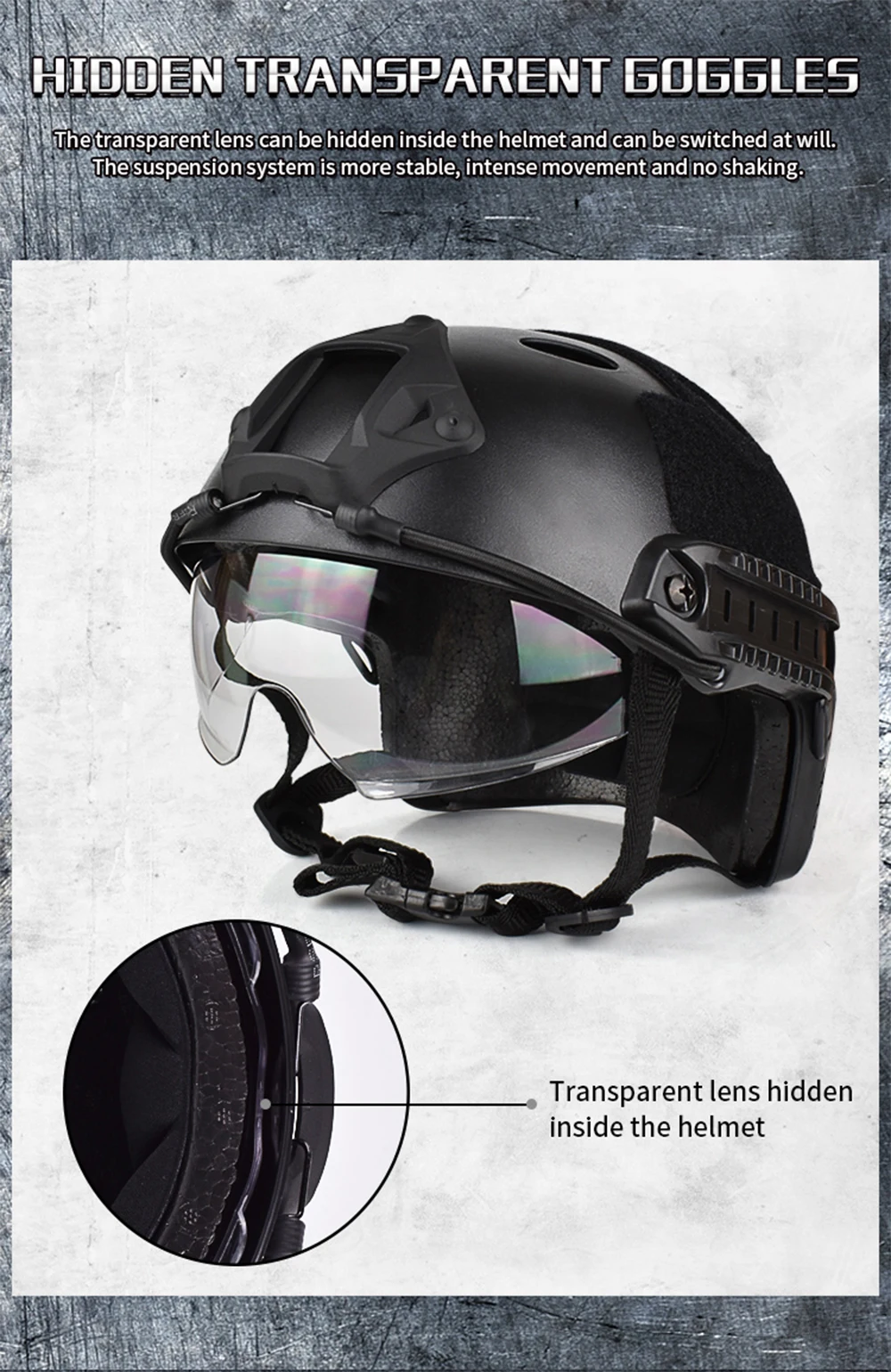 Lunettes de casque tactique Airsoft FAST